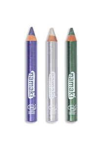 Jumbo Kinderschminkstifte Glitzer Violett-Silber-Grün