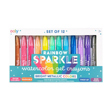 Laden Sie das Bild in den Galerie-Viewer, Rainbow Sparkle Watercolor Gel Stifte