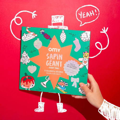 Großes Ausmalposter Weihnachtsbaum mit Stickern