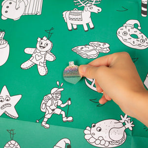 Großes Ausmalposter Weihnachtsbaum mit Stickern