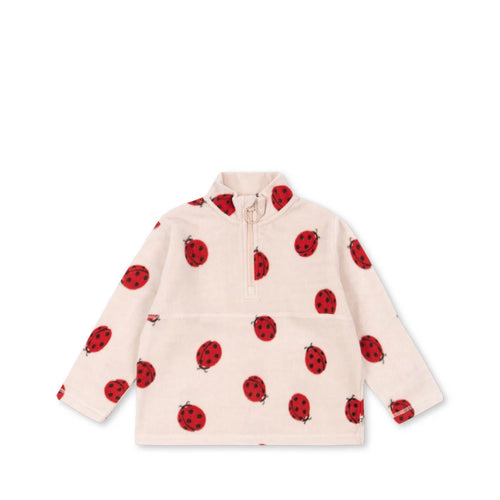 Tavi Fleece Zipper Top Ladybug