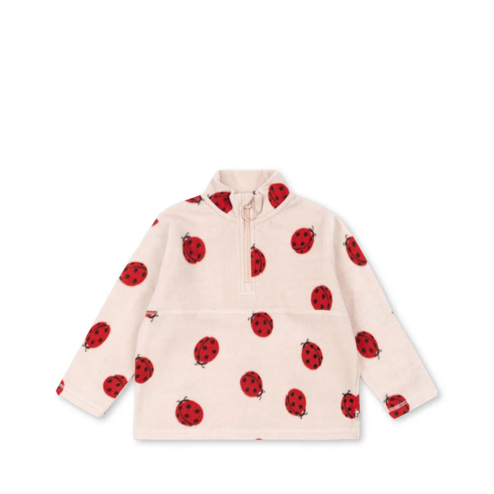 Tavi Fleece Zipper Top Ladybug