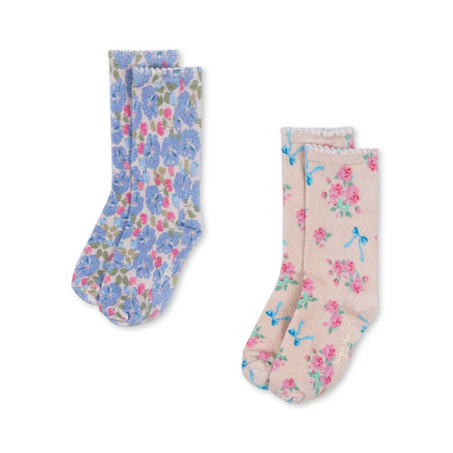 2 Pack Socken Blue Mix Flower