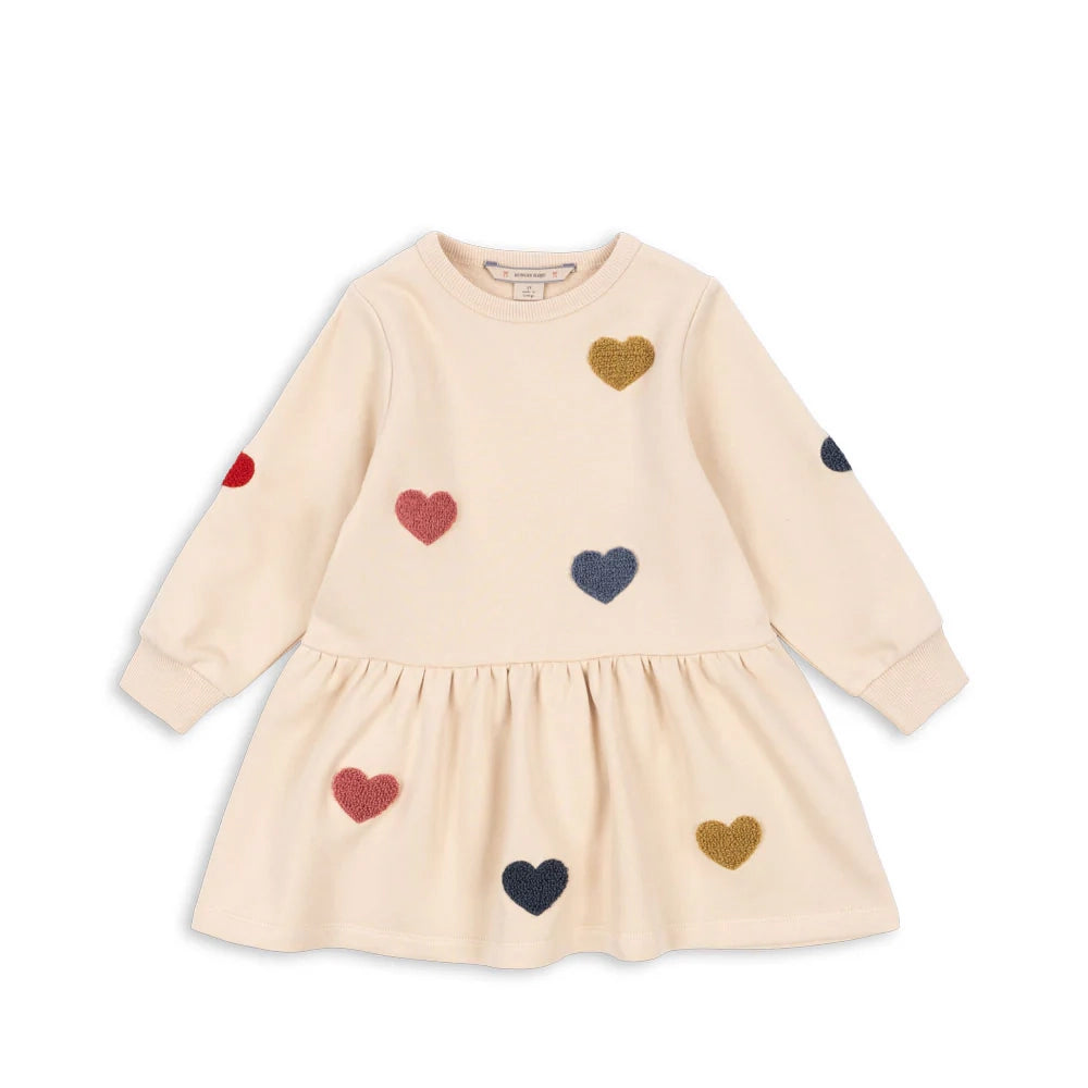 Lou Sweatkleid Multi Hearts