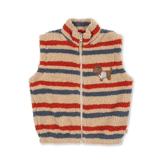 Jody Teddy Weste Dog tangerine stripe