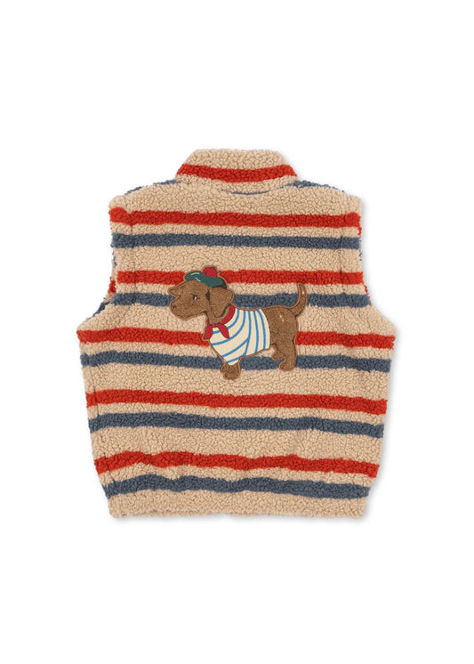 Jody Teddy Weste Dog tangerine stripe