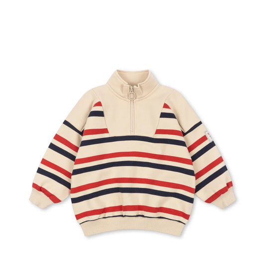 Lou Half Zip Sweater tangerine stripe