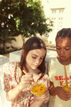 Laden Sie das Bild in den Galerie-Viewer, Cropped Bluse Light yellow Cherries