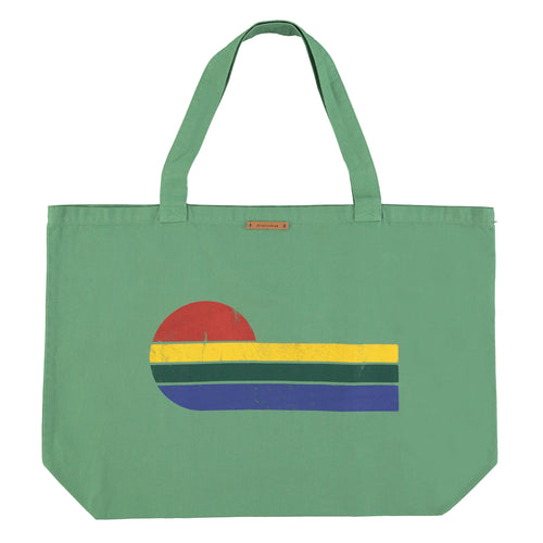 Shopper Green Multicolor Wave Print