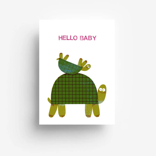Postkarte "Hello Baby Schildkröte"