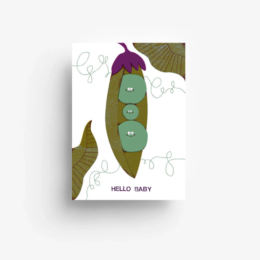 Postkarte "Hello Baby Erbse"