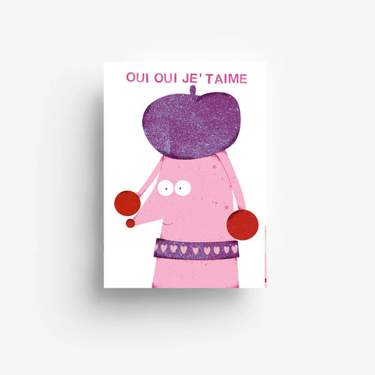 Postkarte "Oui oui je t´aime"