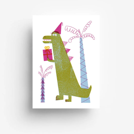 Postkarte "Party Dino"