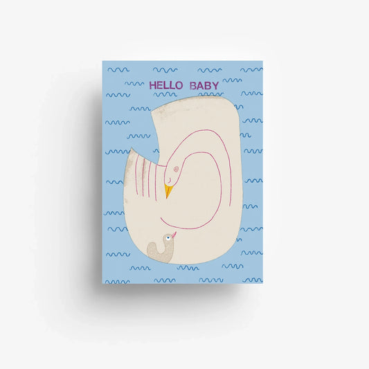 Postkarte "Hello Baby Schwan"