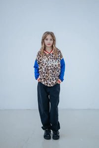 Soccer Tee leopard glitch color block