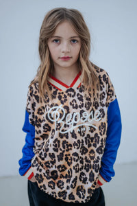 Soccer Tee leopard glitch color block