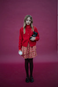 Knit Cardigan Red