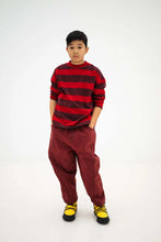 Laden Sie das Bild in den Galerie-Viewer, Boxy Sweater rusty mulberry block stripe