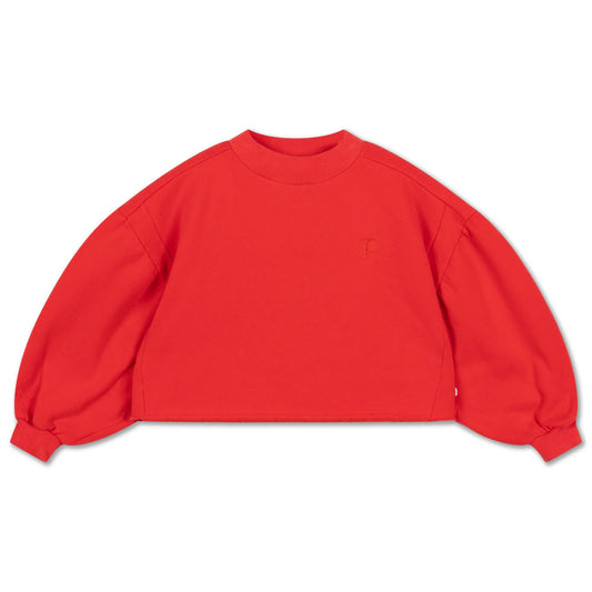 Crop Heart Sweater Firecracker