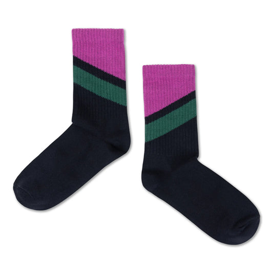 Sporty Socken night black diagonal stripe