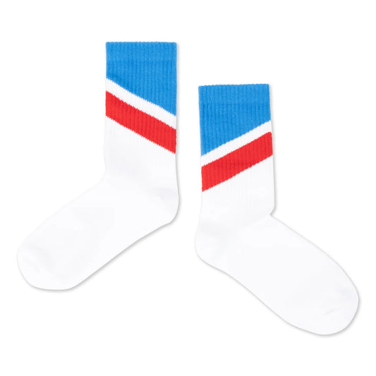 Sporty Socken white diagonal stripe