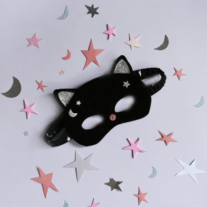 Velvet Black Cat Maske