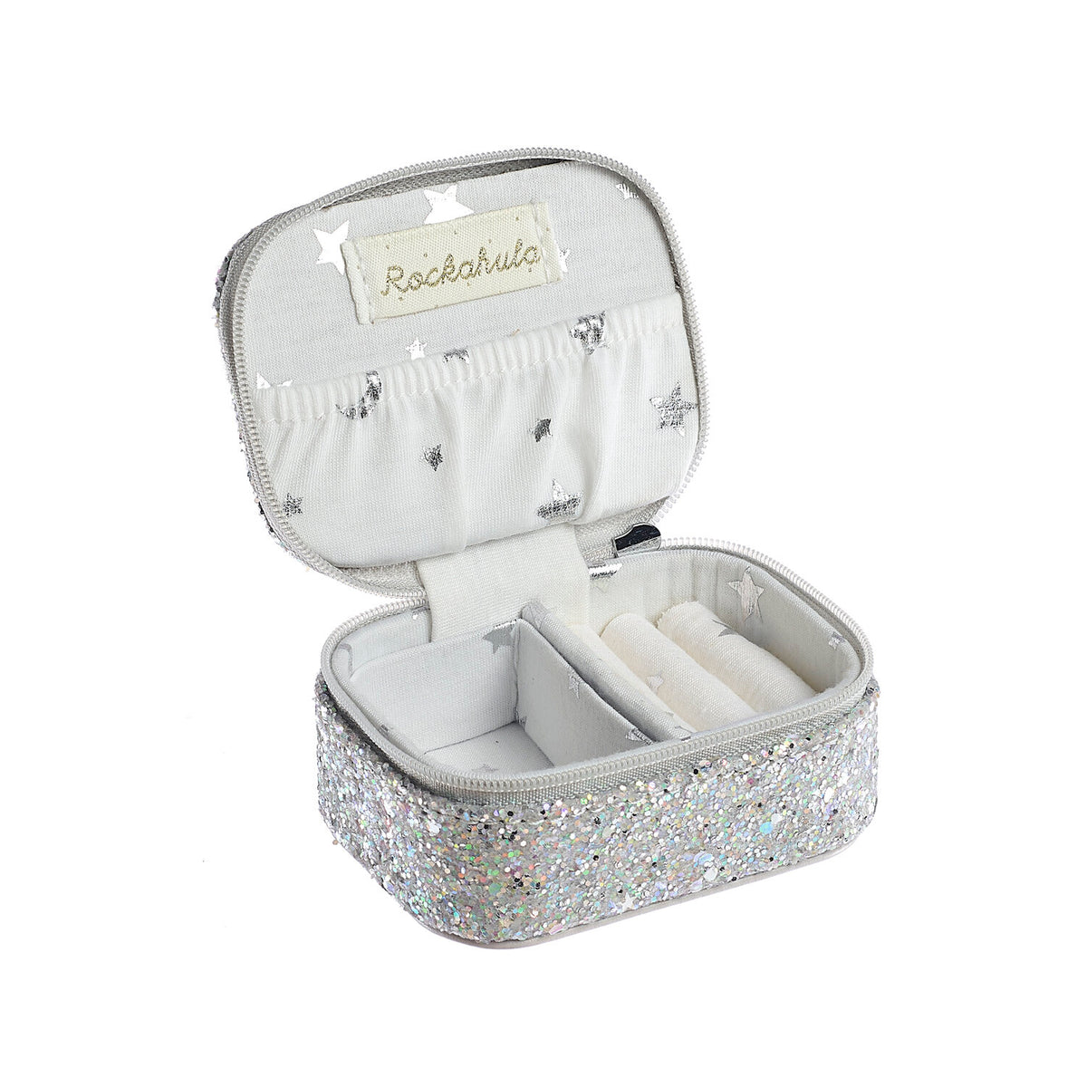 Mini Silver Confetti Glitter Schmuckkästchen