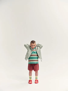 Loose T-Shirt Bottle Green Stripe