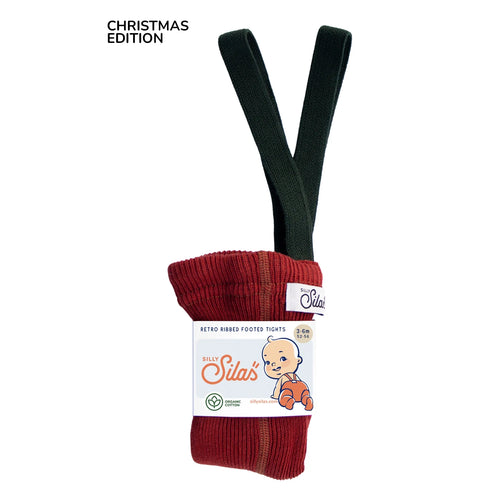 Trägerstrumpfhose mit Fuß Maple Leaf x Dark Forest Green