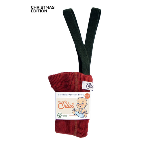 Trägerstrumpfhose ohne Fuß Maple Leaf x Dark Forest Green