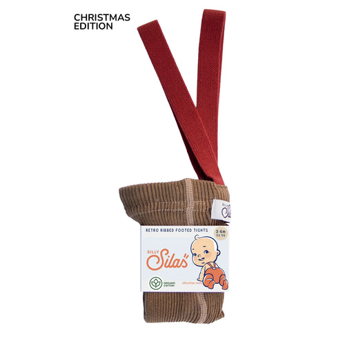 Trägerstrumpfhose mit Fuß Acorn Brown x Maple Leaf