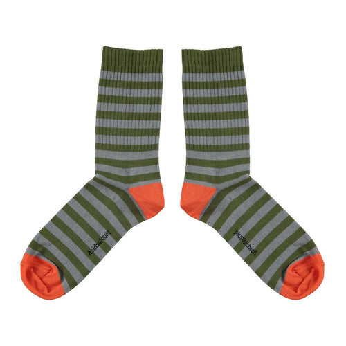 Socken green & blue Stripes