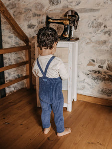 Granny Teddy Strumpfhose mit Trägern ohne Fuß Steel Blue