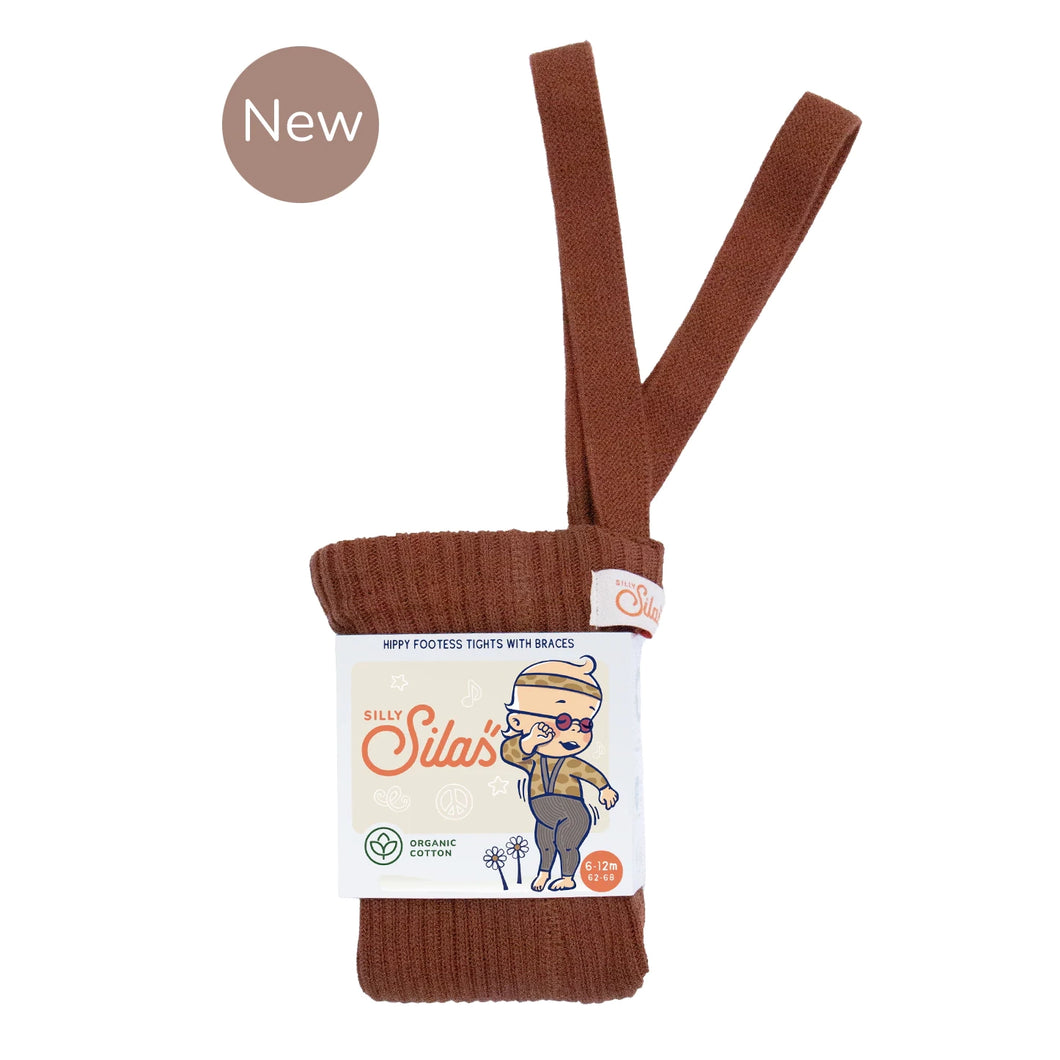 Hippy Strumpfhose mit Trägern ohne Fuß Cinnamon