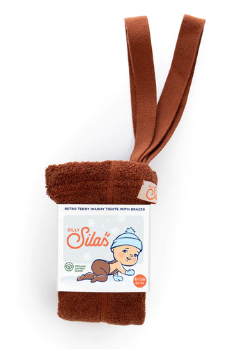 Teddy Strumpfhose mit Trägern mit Fuß Cinnamon