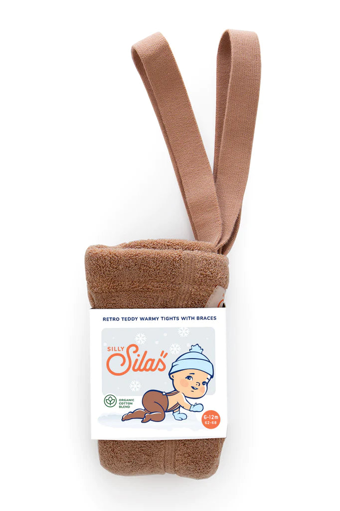 Teddy Strumpfhose mit Trägern mit Fuß Light Brown