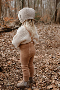 Teddy Strumpfhose mit Trägern mit Fuß Light Brown