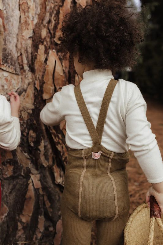 Strumpfhose mit Trägern und Fuß Acorn Brown