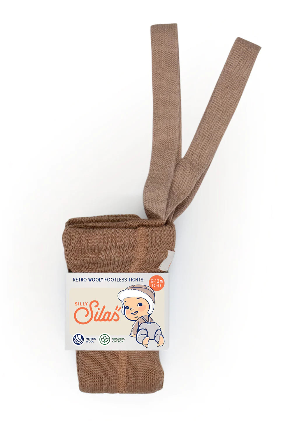 Wooly Strumpfhose mit Trägern ohne Fuß Cappuccino Brown