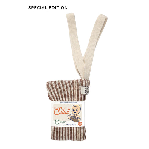 Strumpfhose mit Trägern ohne Fuß Granola x Cream Striped
