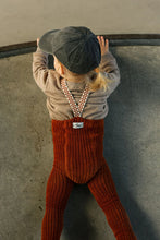Laden Sie das Bild in den Galerie-Viewer, Granny Teddy Strumpfhose mit Trägern ohne Fuß Cinnamon Checked