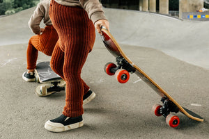Granny Teddy Strumpfhose mit Trägern ohne Fuß Cinnamon Checked