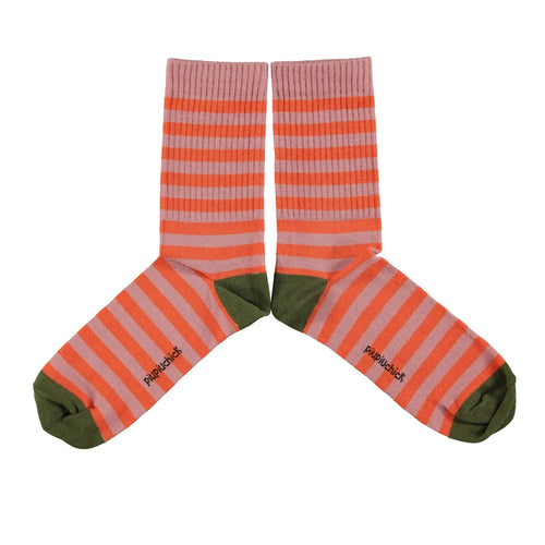 Socken pink & orange Stripes