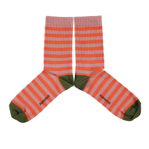 Socken pink & orange Stripes