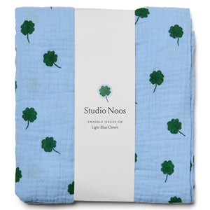 Light Blue Clover Swaddle Large