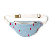 Laden Sie das Bild in den Galerie-Viewer, Denim Mini Hipbag Herzen