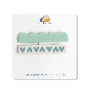Haarspangen 2er Set Maxi Aqua