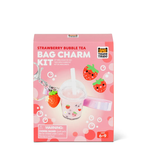 Bag Charm Kit Strawberry Bubble Tea