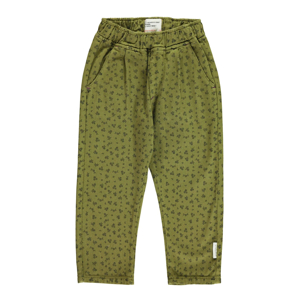 Hose Khaki Black Flowers