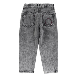 Unisex Hose Washed Black Denim